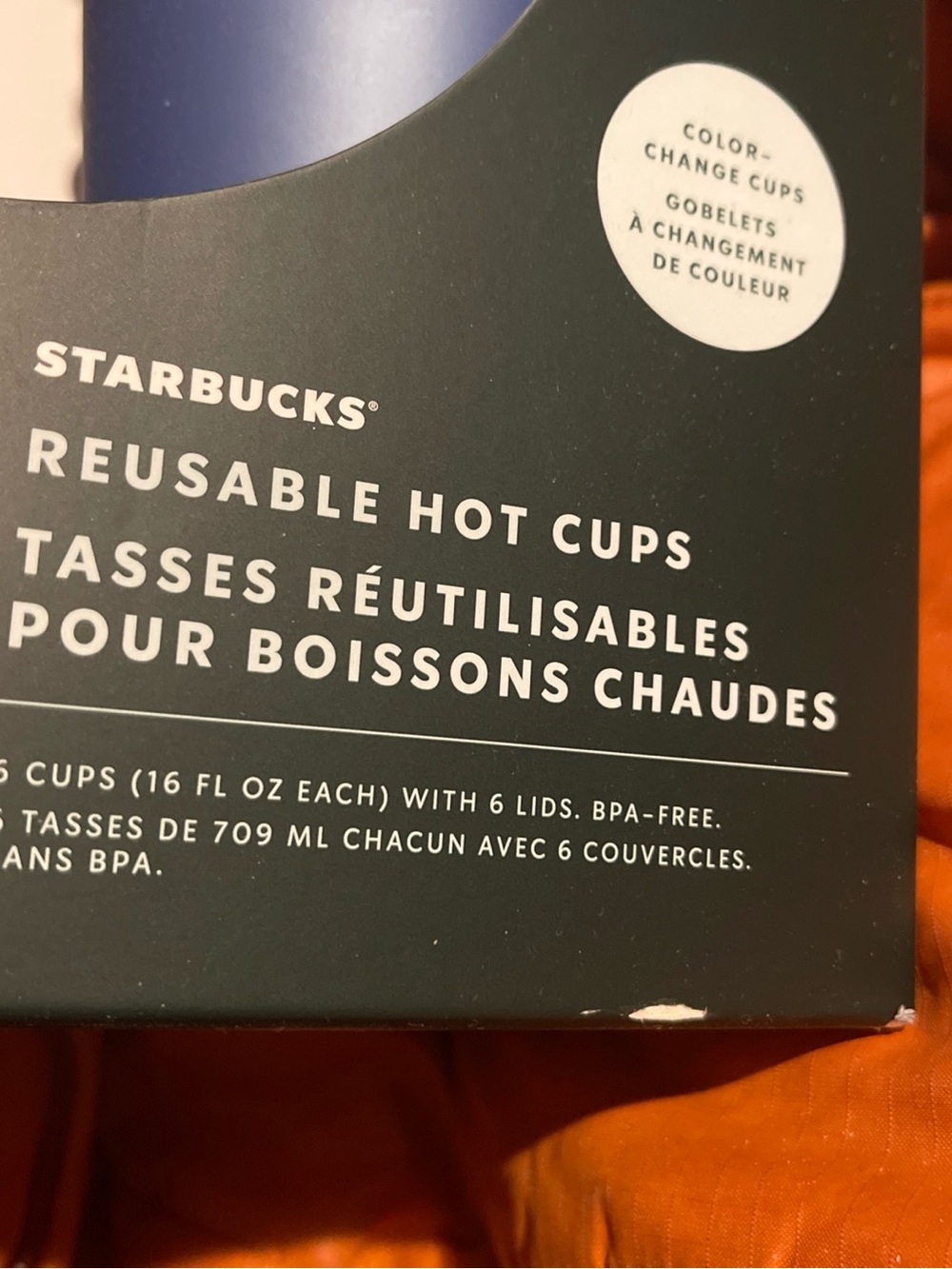 Starbucks Reusable Hot Cups - Set of 6 Cups 16 ounces - - Picture 2 of 4